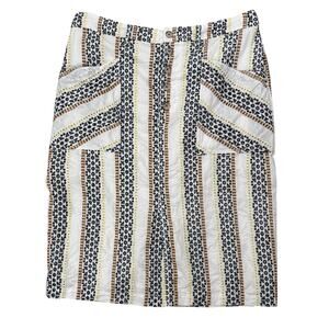 Anthropologie Qunicy Pencil Skirt Eyelet Embroidered Feminine Pockets, size 14